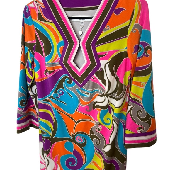 Trina Turk Kaylan Island Swirl Matte Jersey Dress – Size 0 - Picture 4 of 11